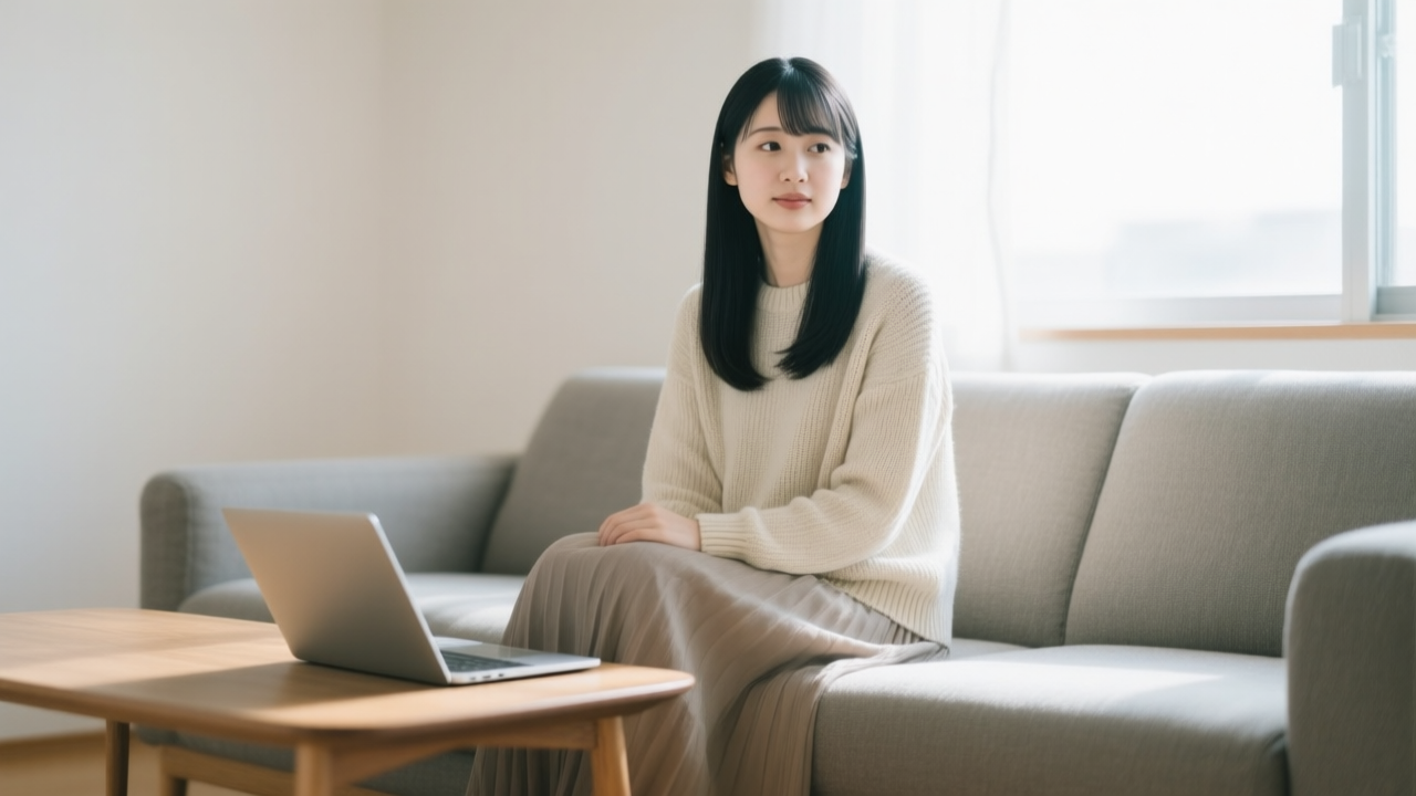ノートパソコンでSINをオンライン申請する様子